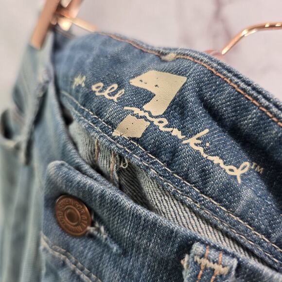 7 For All Mankind Jeans Womens 26 Y2K Light Wash Mid Rise Boot Denim Vintage - Picture 3 of 14